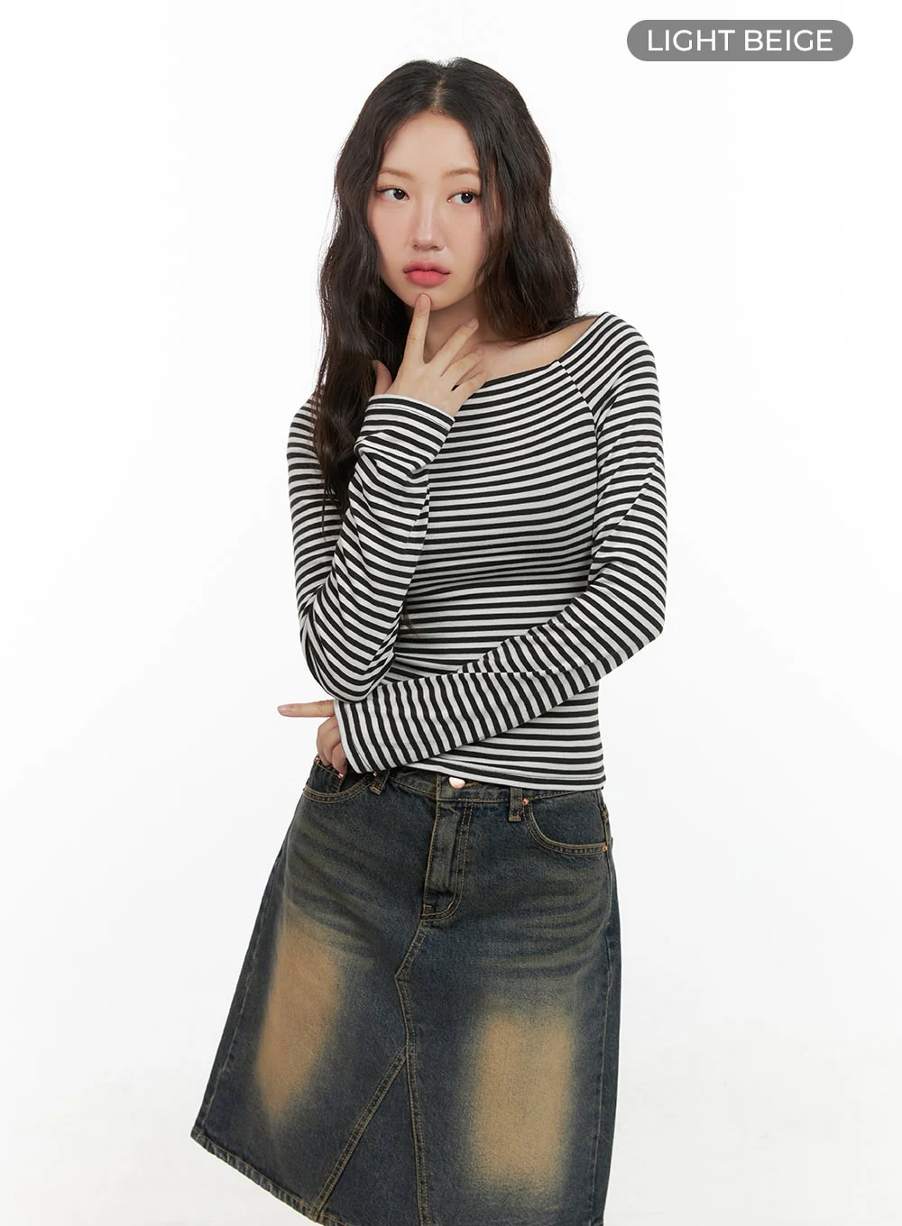 Stripe Square Neck Long Sleeve CG423 - Image 8