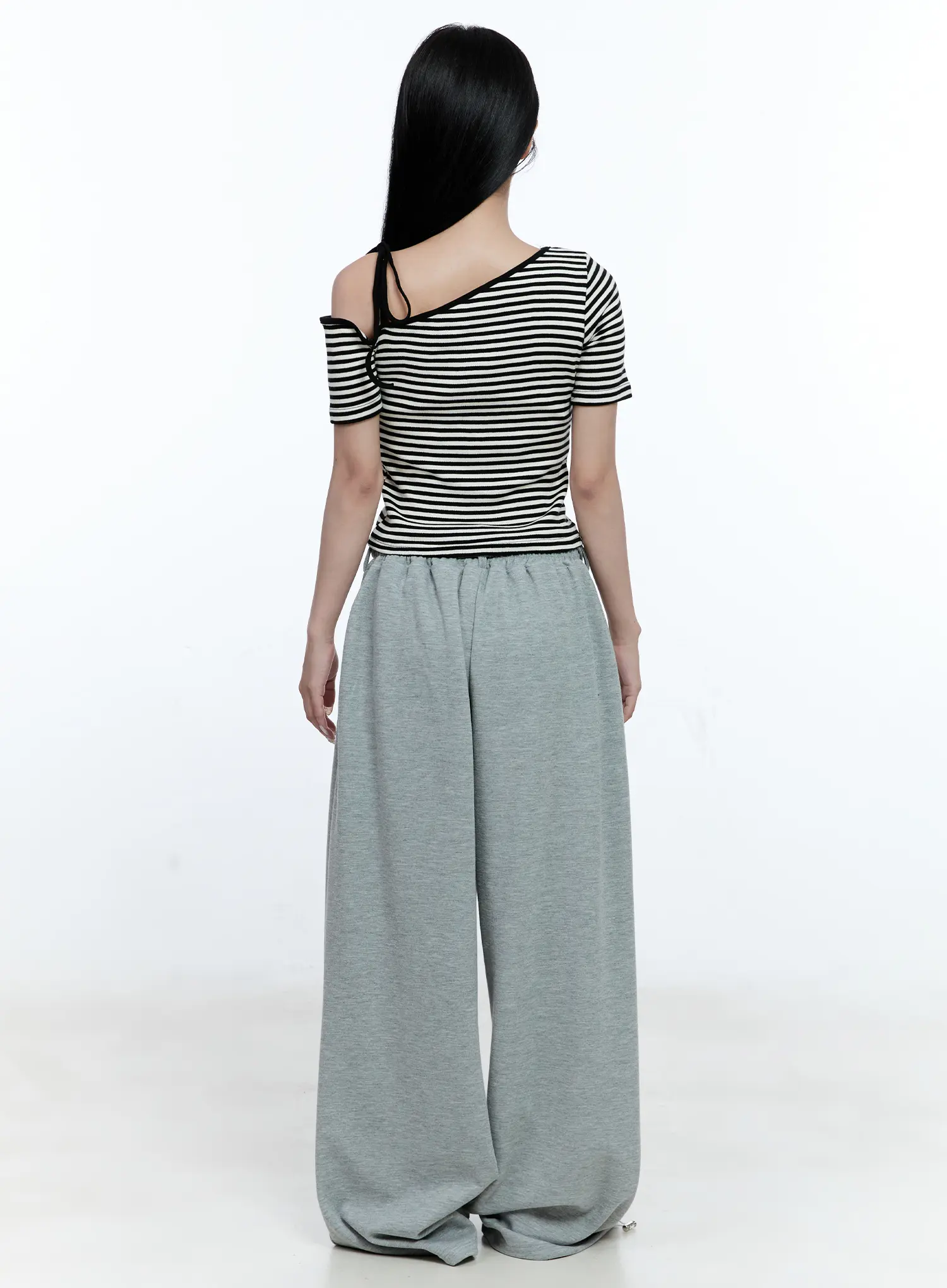 Striped Asymmetric Ribbon Tee CG507 - Image 8