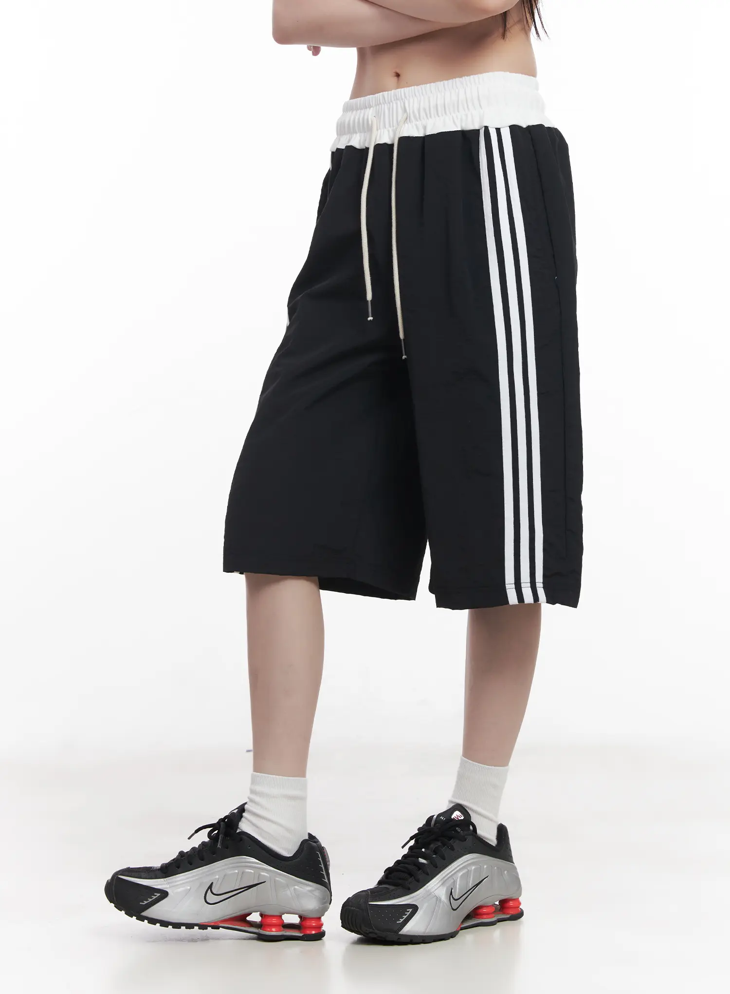 Striped Bermuda Sweat Shorts CU518 - Image 4