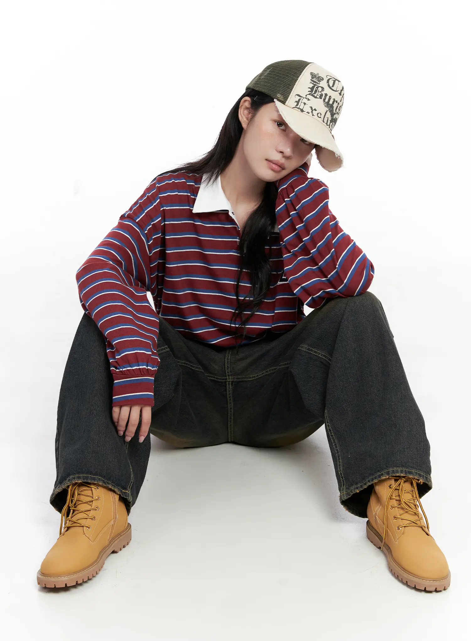 Striped Polo Long Sleeve Shirt CS526