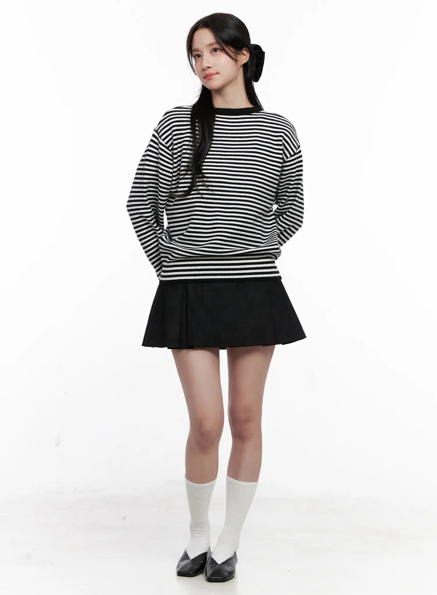 Striped Round Neck Knit Sweater CO524 - Image 3