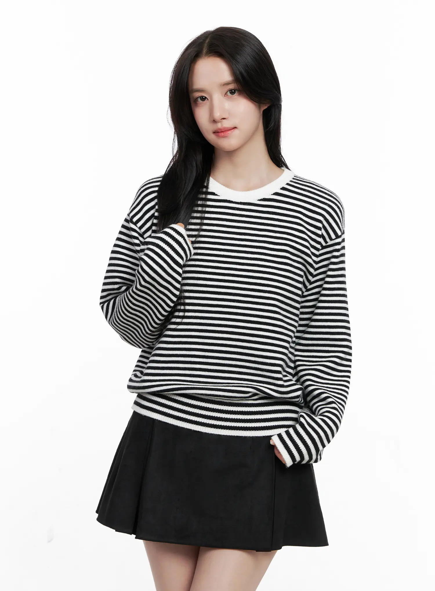 Striped Round Neck Knit Sweater CO524 - Image 9