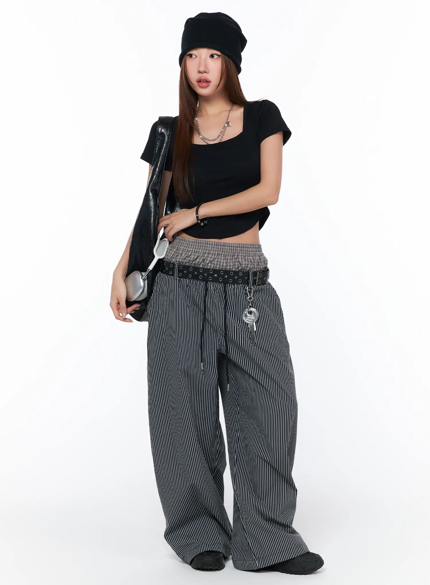 Striped Sagging Wide Pants CA514