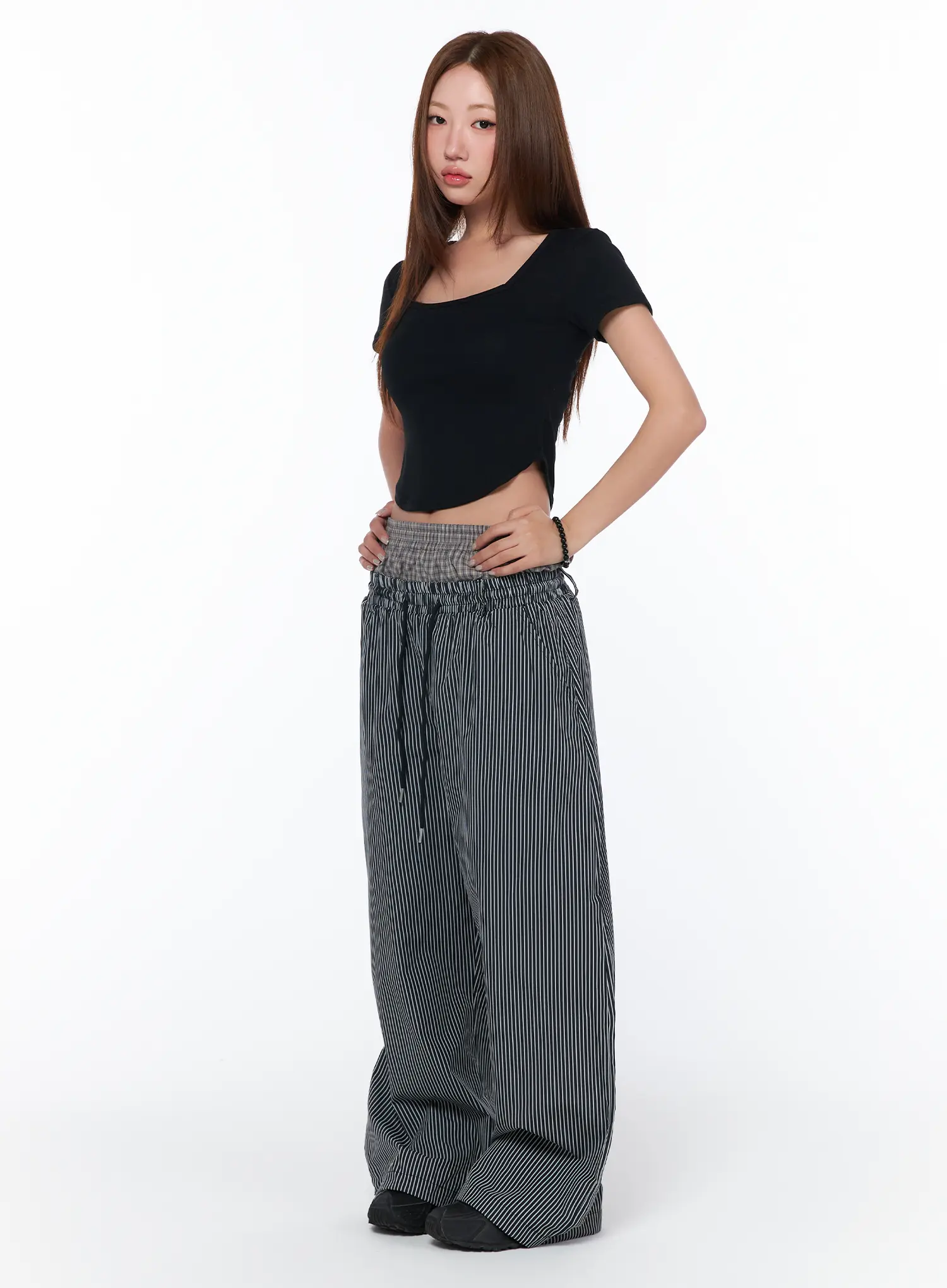 Striped Sagging Wide Pants CA514 - Image 4