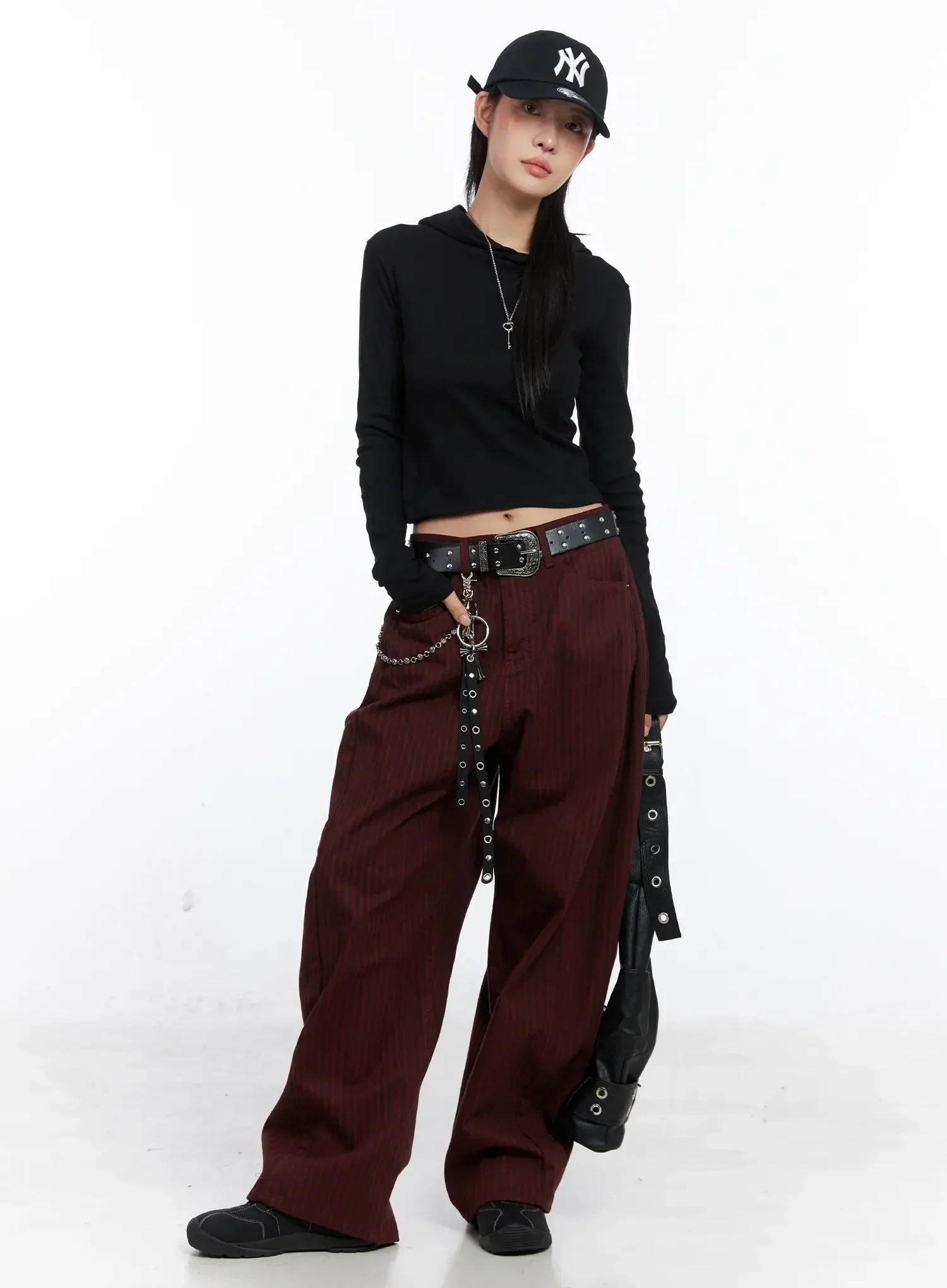 Striped Side Pintuck Wide Pants CO507