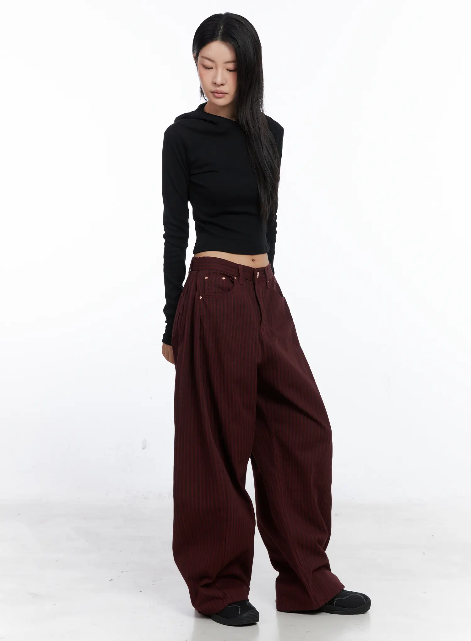 Striped Side Pintuck Wide Pants CO507 - Image 5
