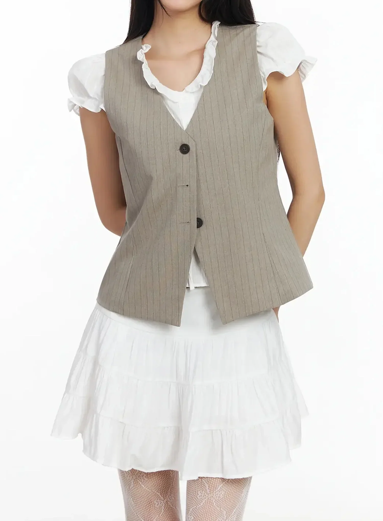 Striped Sleeveless Vest IM530 - Image 7