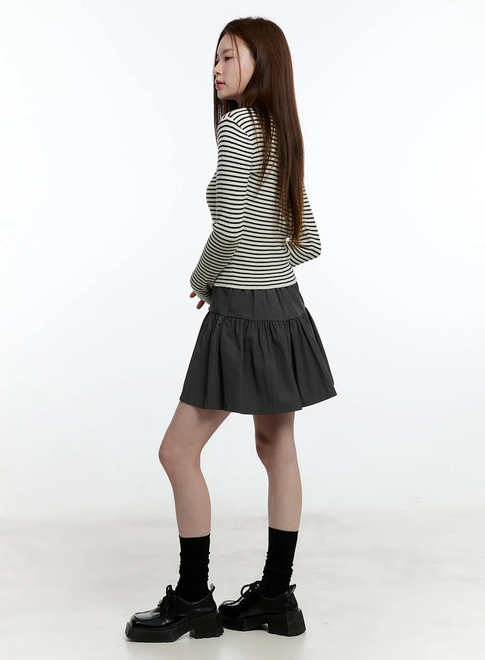 Striped Slim-Fit Long Sleeve Top CM521 - Image 6