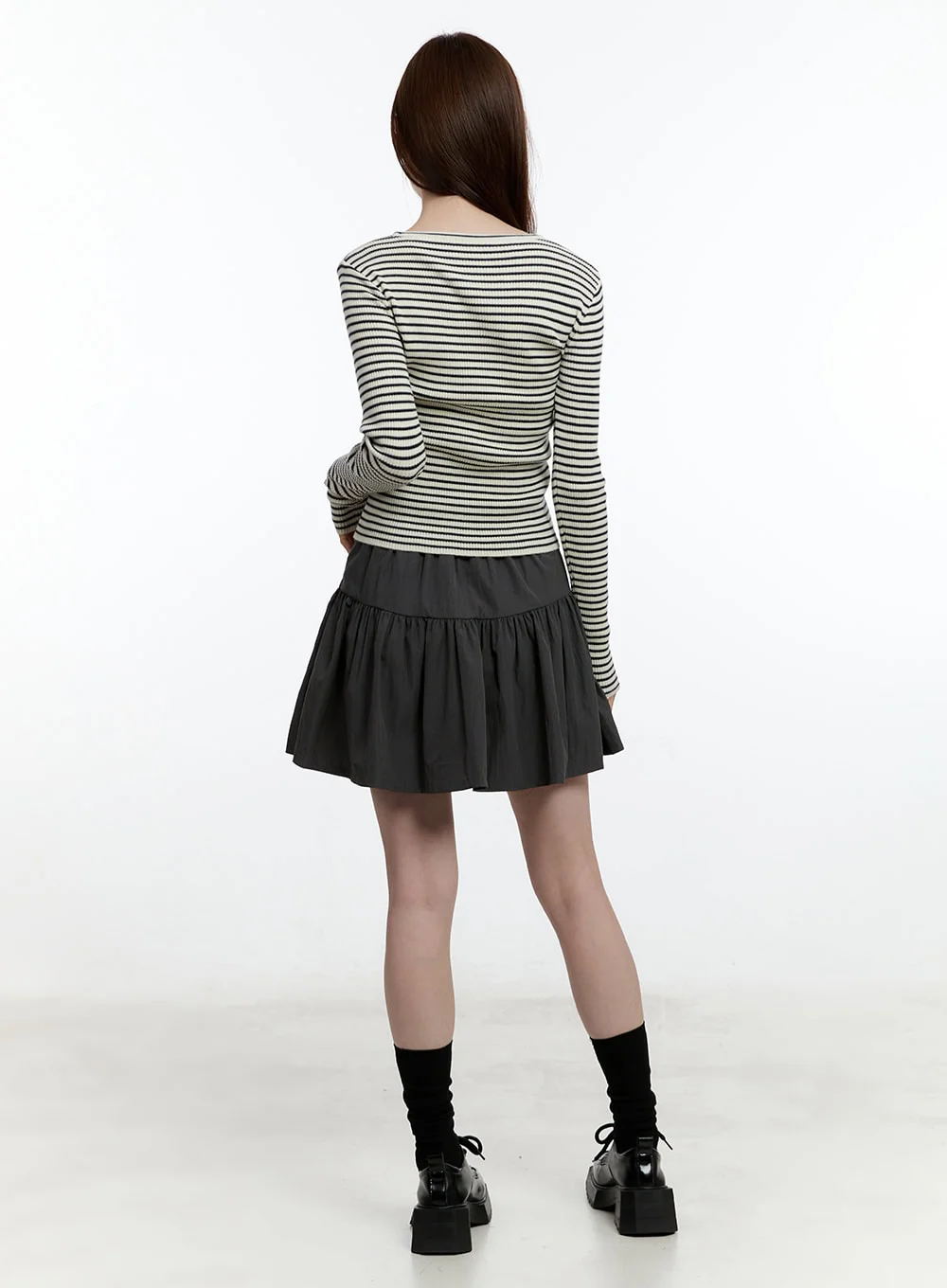 Striped Slim-Fit Long Sleeve Top CM521 - Image 7