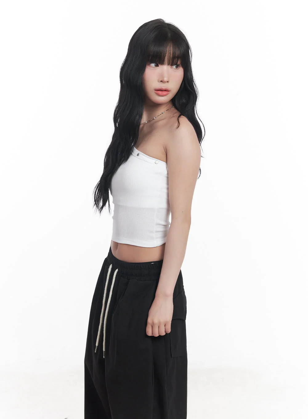 Studded One-Shoulder Crop Tank Top CY527 - Image 12