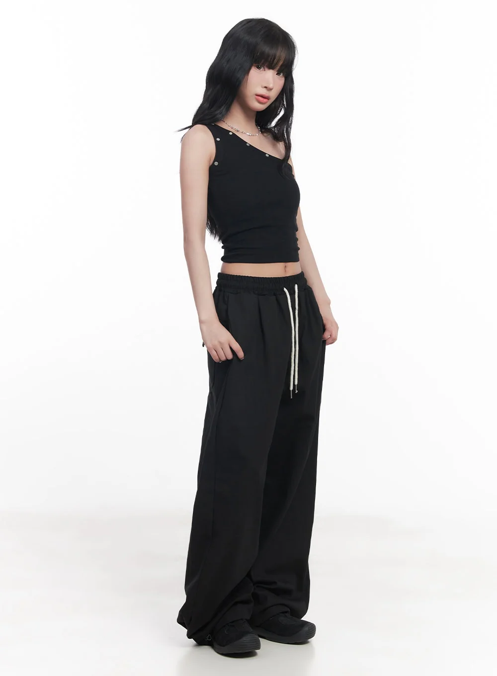 Studded One-Shoulder Crop Tank Top CY527 - Image 2