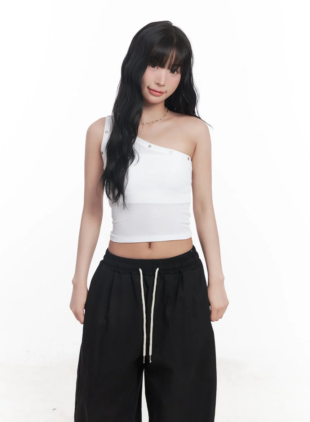 Studded One-Shoulder Crop Tank Top CY527 - Image 9