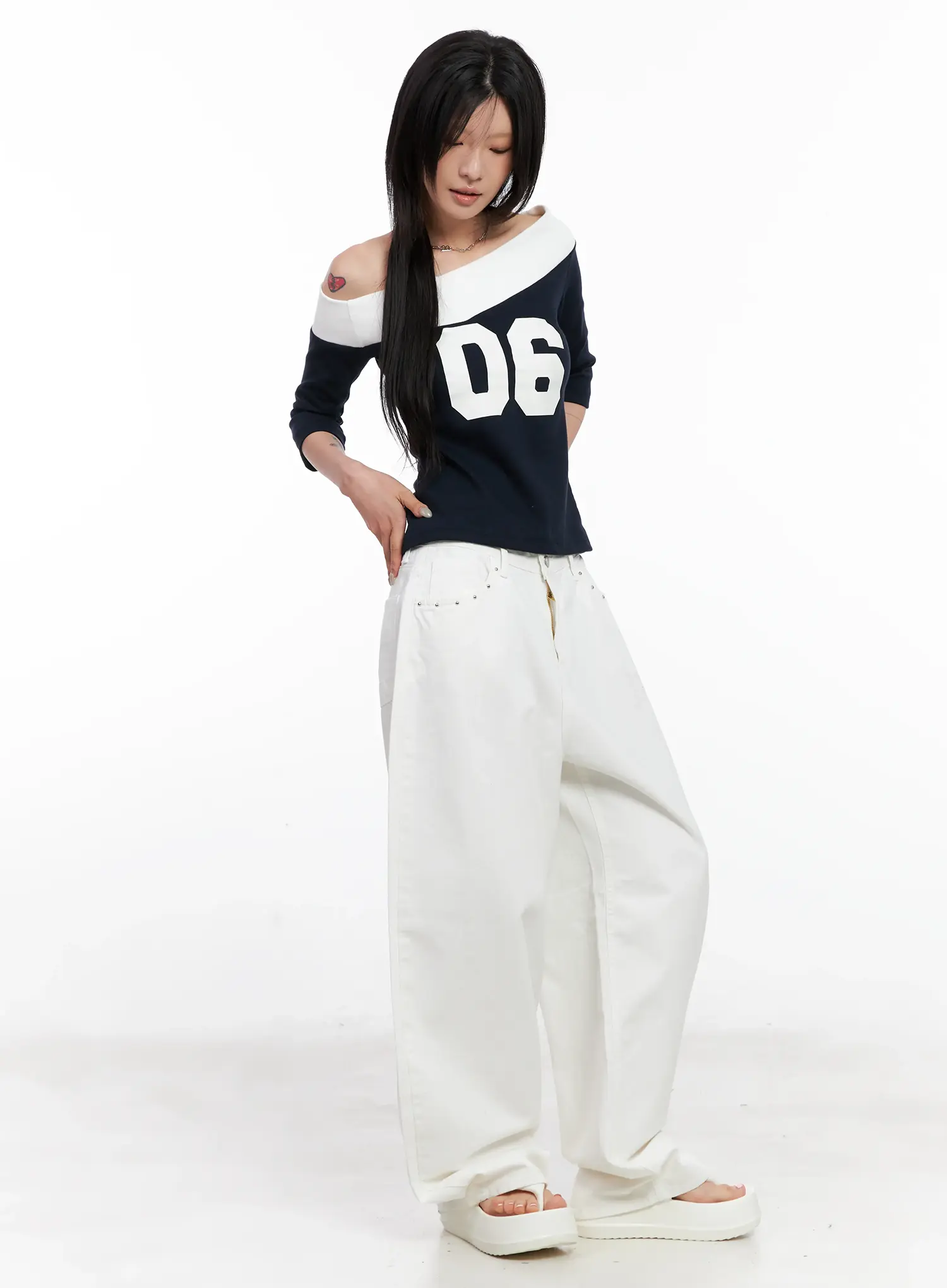 Studded Wide-Leg Cotton Pants CL525 - Image 7