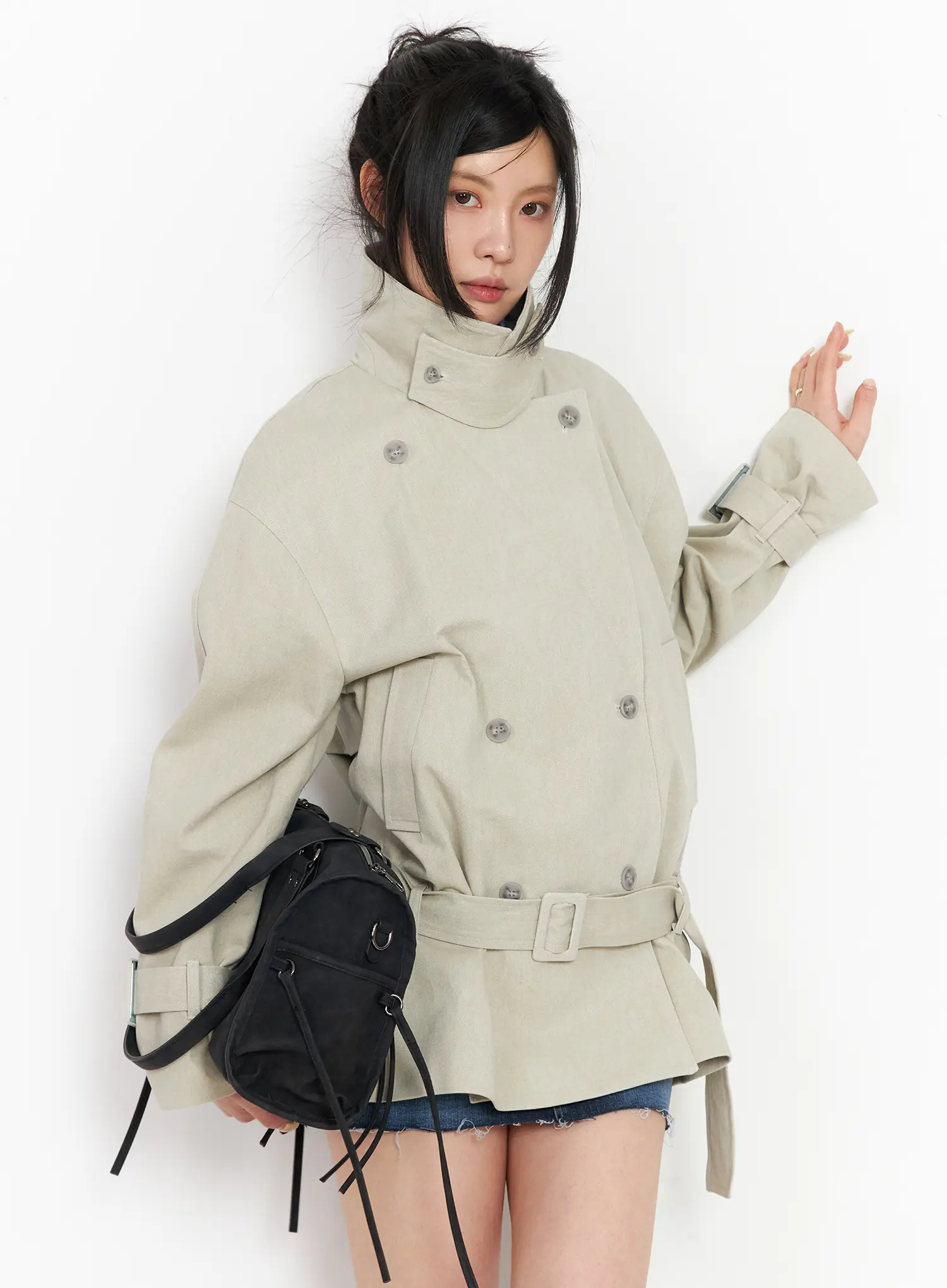 Stylish Belted Trench Coat CM516