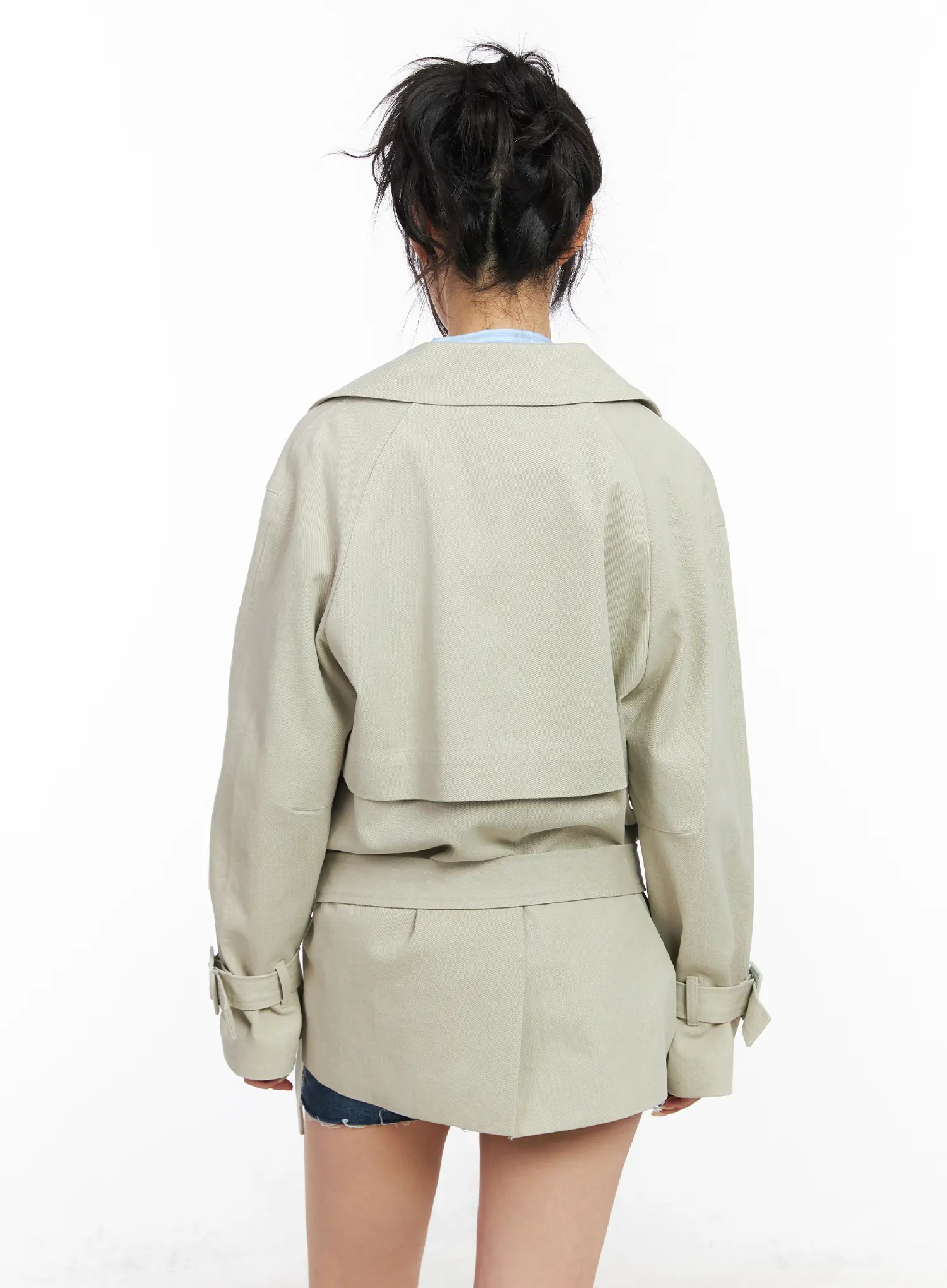 Stylish Belted Trench Coat CM516 - Image 11