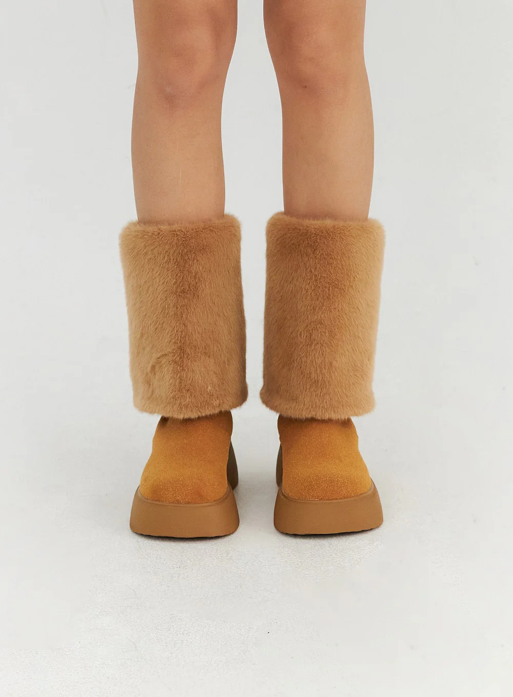 Suede Faux Fur Midi Boots CN315 - Image 3