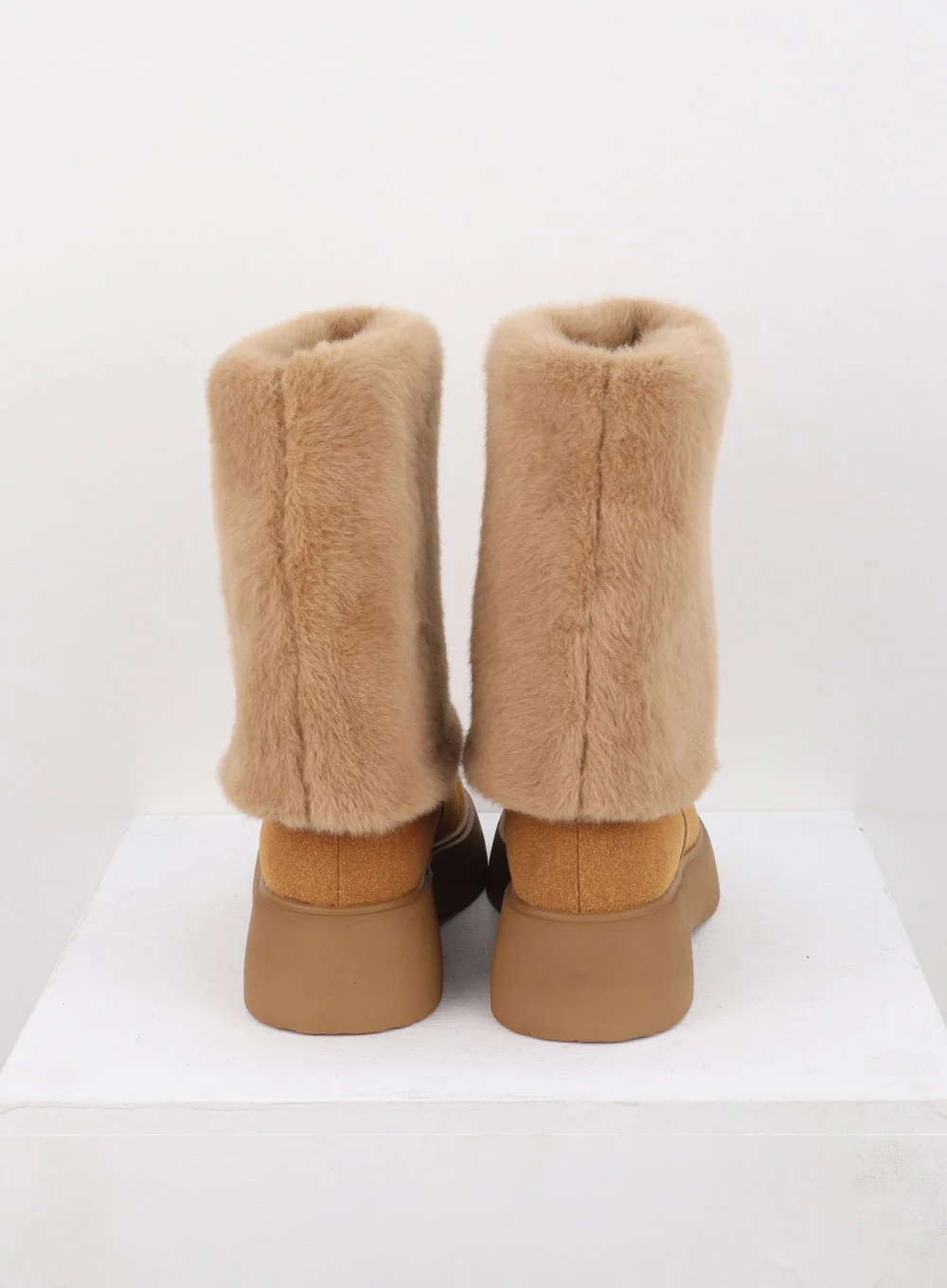 Suede Faux Fur Midi Boots CN315 - Image 8