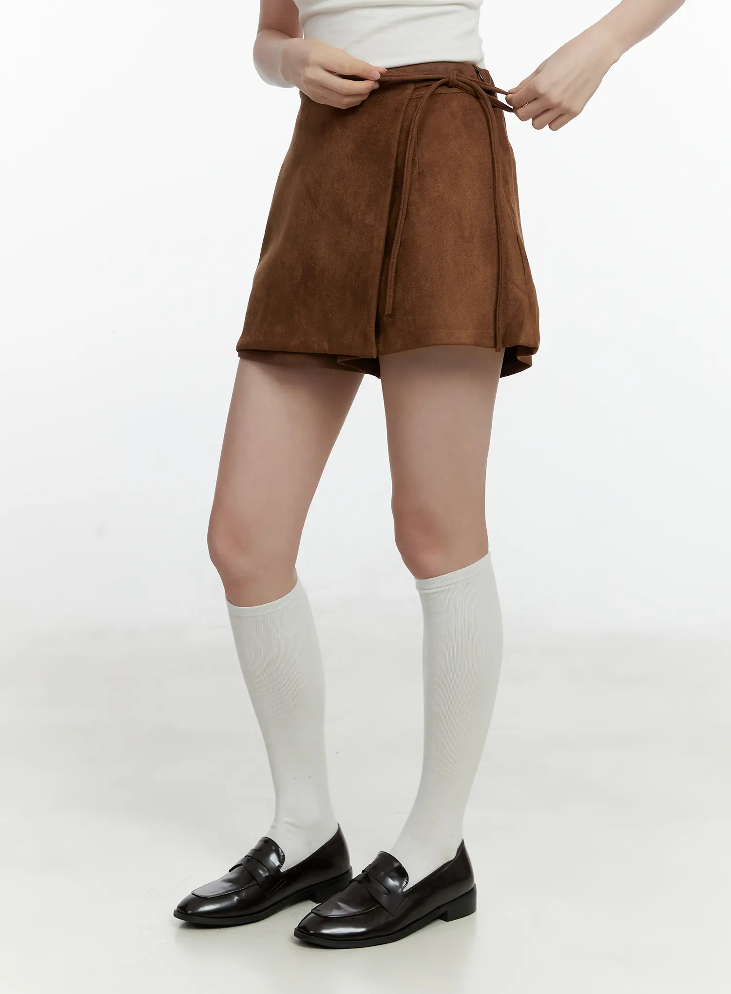 Suede Wrap Mini Skort F502 - Image 4