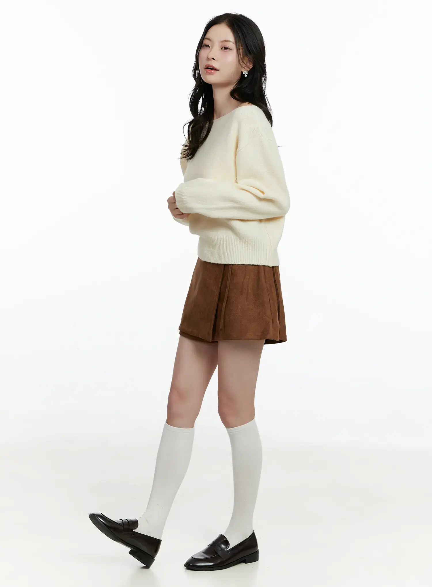 Suede Wrap Mini Skort F502 - Image 5