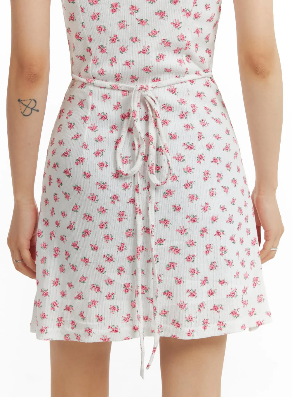 Sweetheart Floral Ribbon Mini Dress IM404 - Image 7