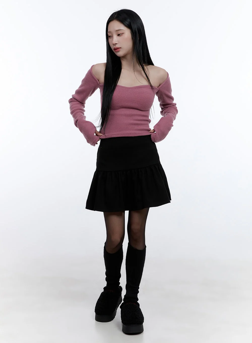 Sweetheart Neck Long Sleeve Top CD419 - Image 2