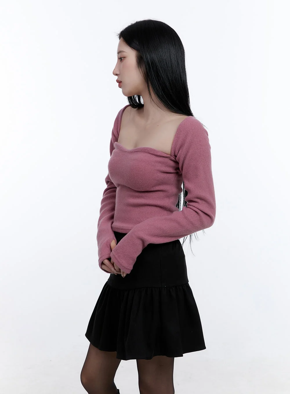 Sweetheart Neck Long Sleeve Top CD419 - Image 3