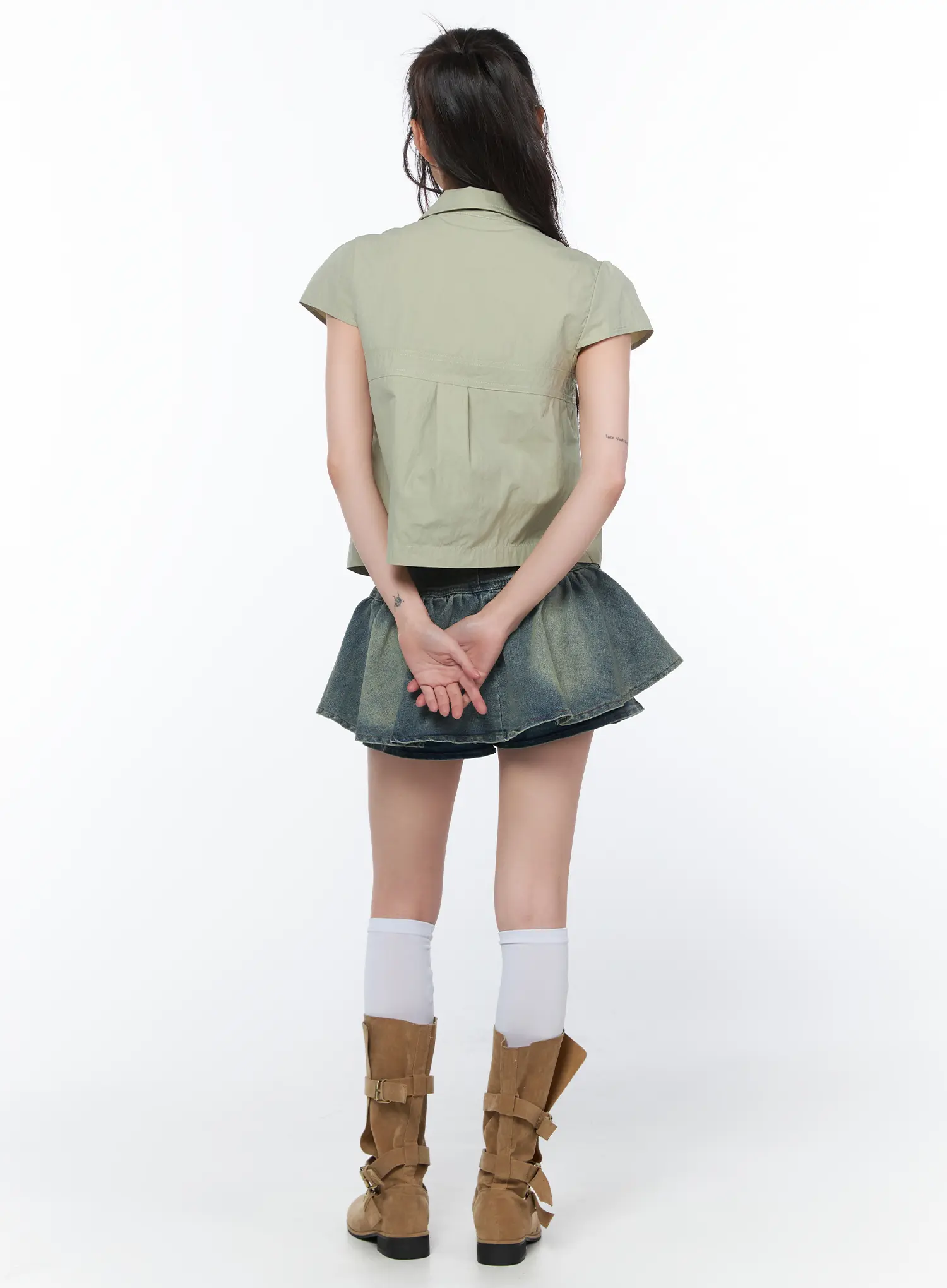 Tailored Button-Up Short Sleeve Shirt CA528 - Image 10