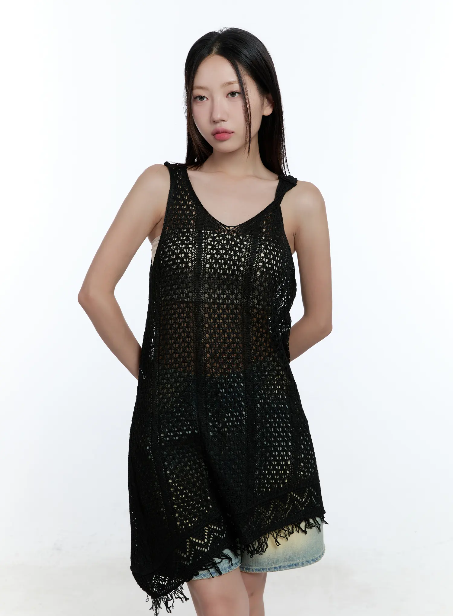 Tassel Asymmetric Midi Dress CU527 - Image 11