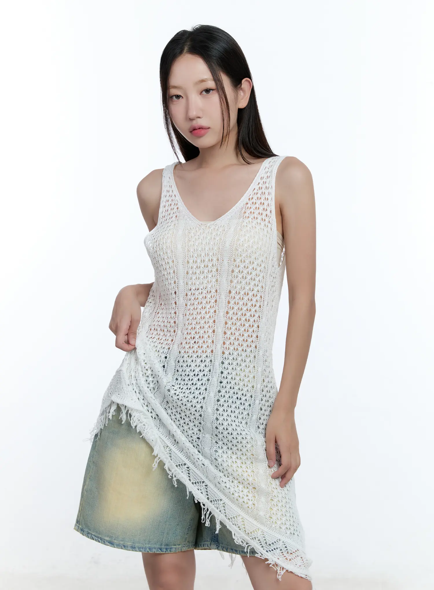 Tassel Asymmetric Midi Dress CU527 - Image 2