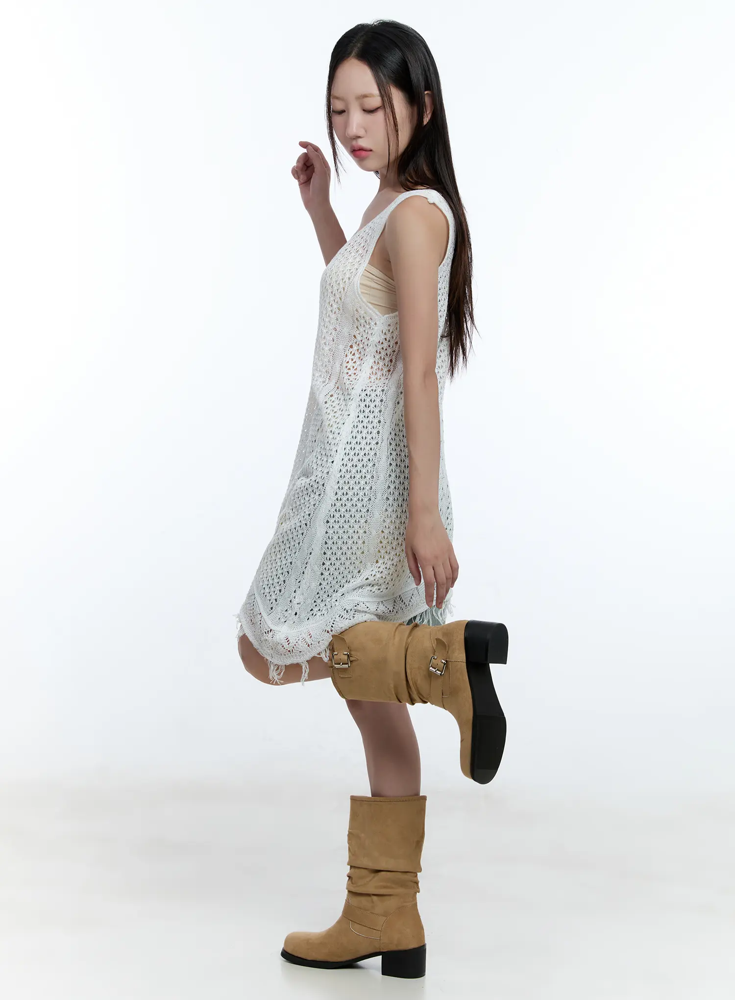 Tassel Asymmetric Midi Dress CU527 - Image 4
