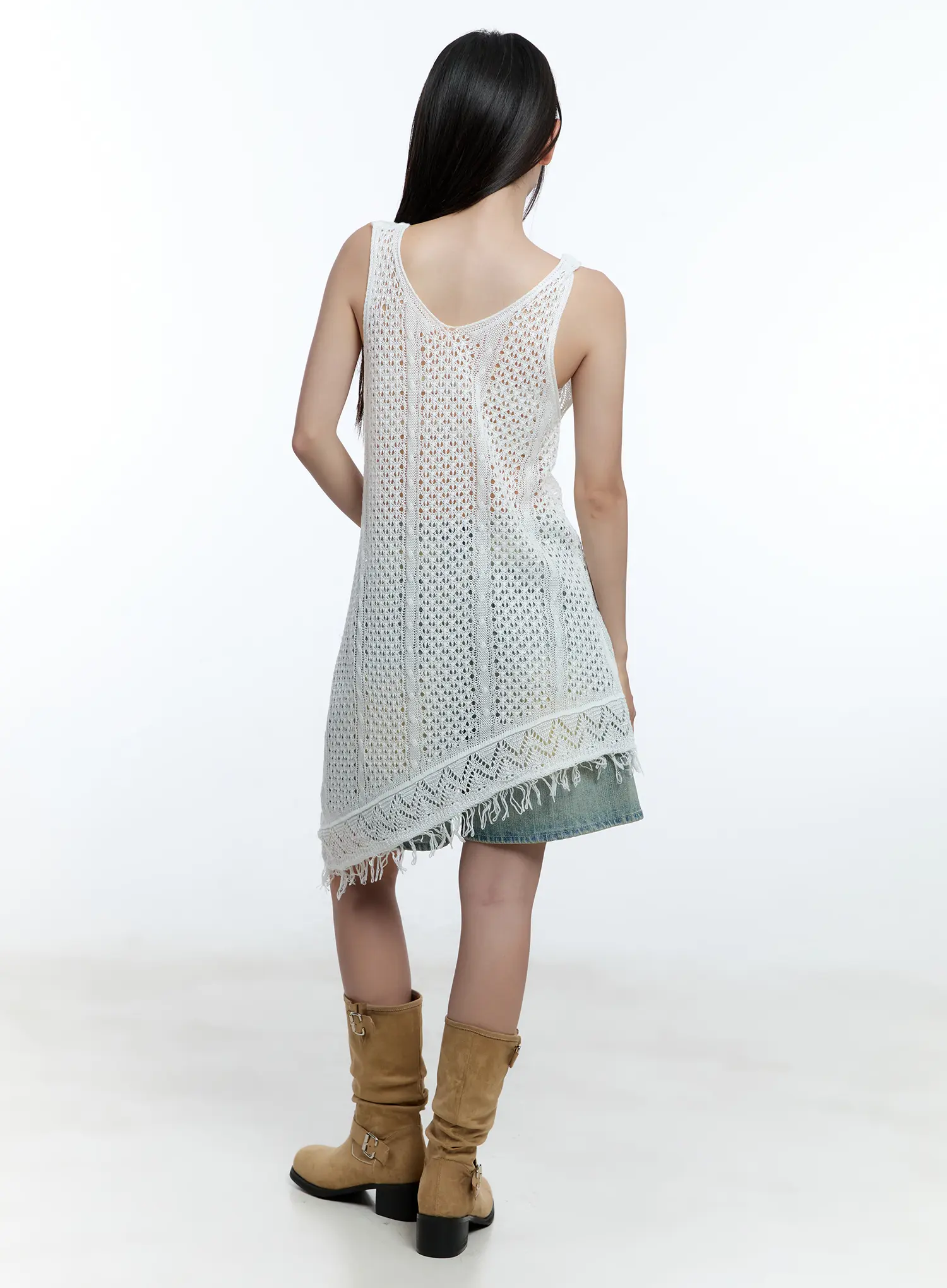 Tassel Asymmetric Midi Dress CU527 - Image 5