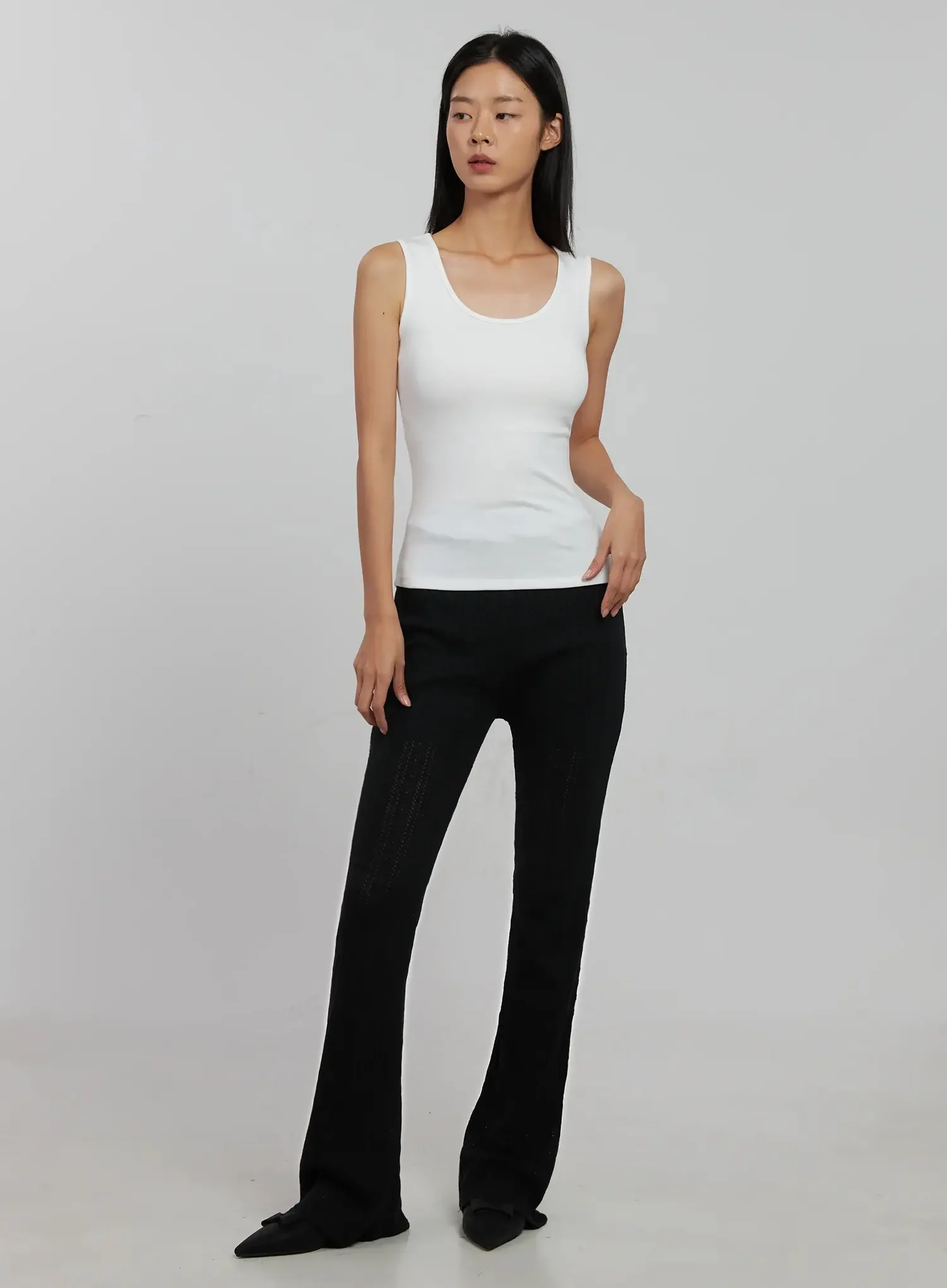 Textured Knit Flare Pants IJ509 - Image 2