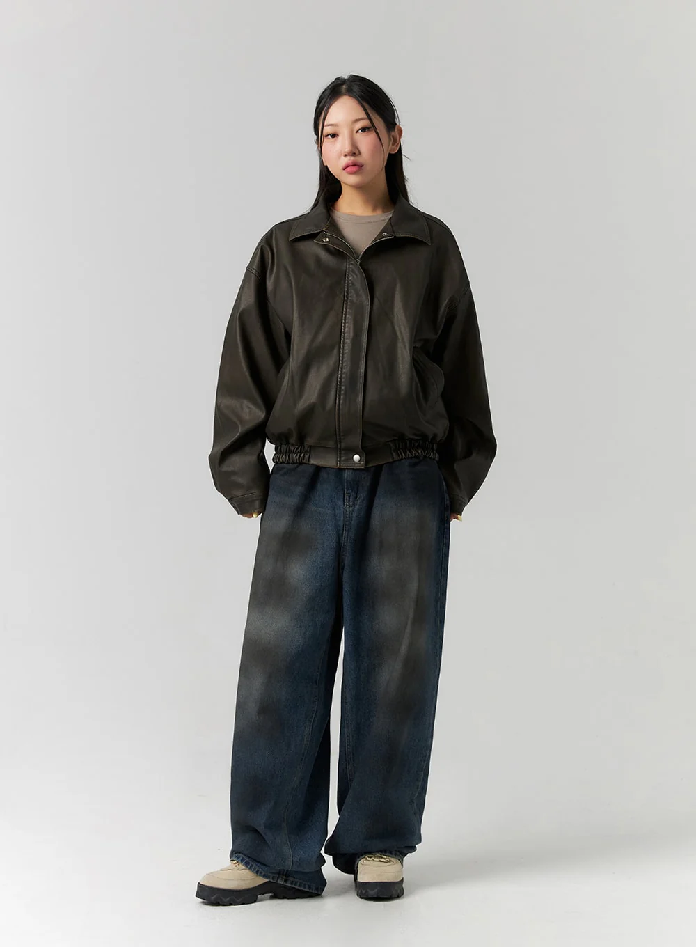 Tie-Dye Washed Wide Leg Jeans CS320 - Image 4