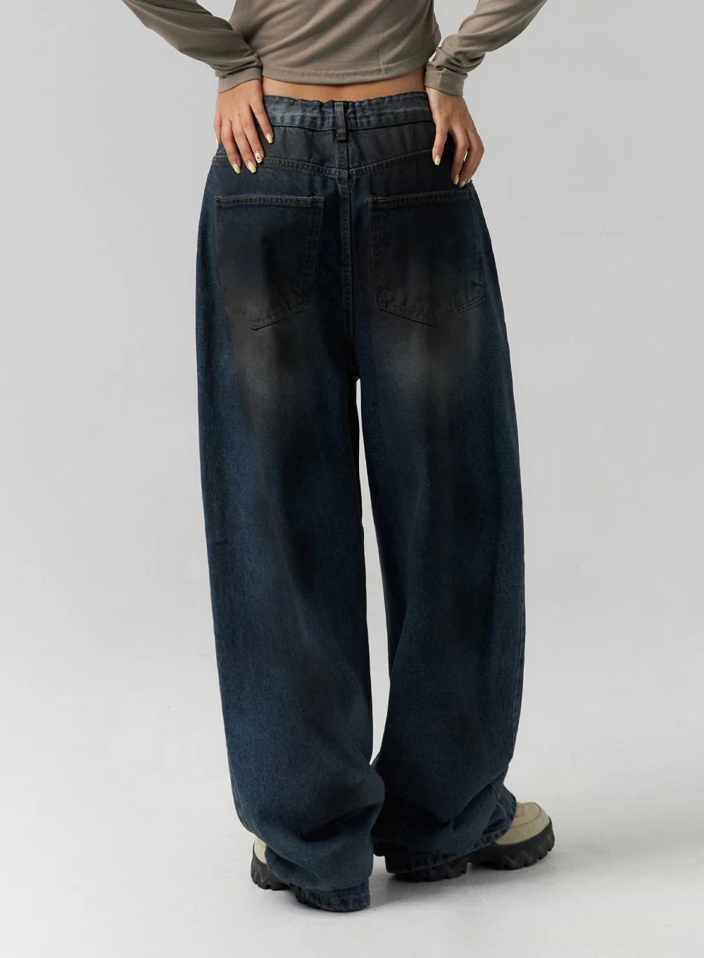 Tie-Dye Washed Wide Leg Jeans CS320 - Image 6