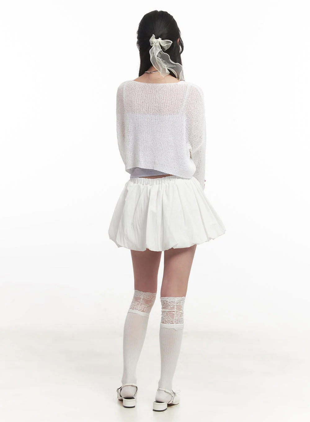 Tie-Up Cropped Cardigan CA510 - Image 4