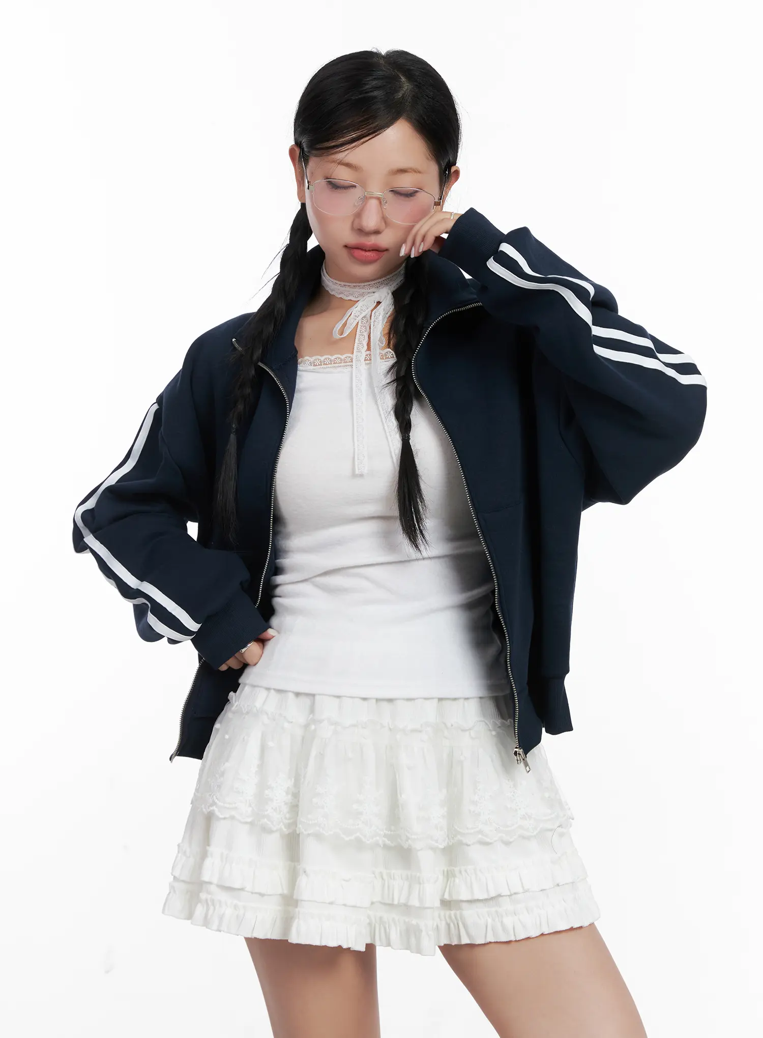 Track Style Fleece Jacket CN528 - Image 2