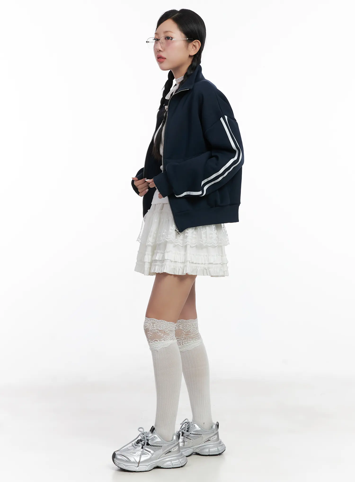 Track Style Fleece Jacket CN528 - Image 4