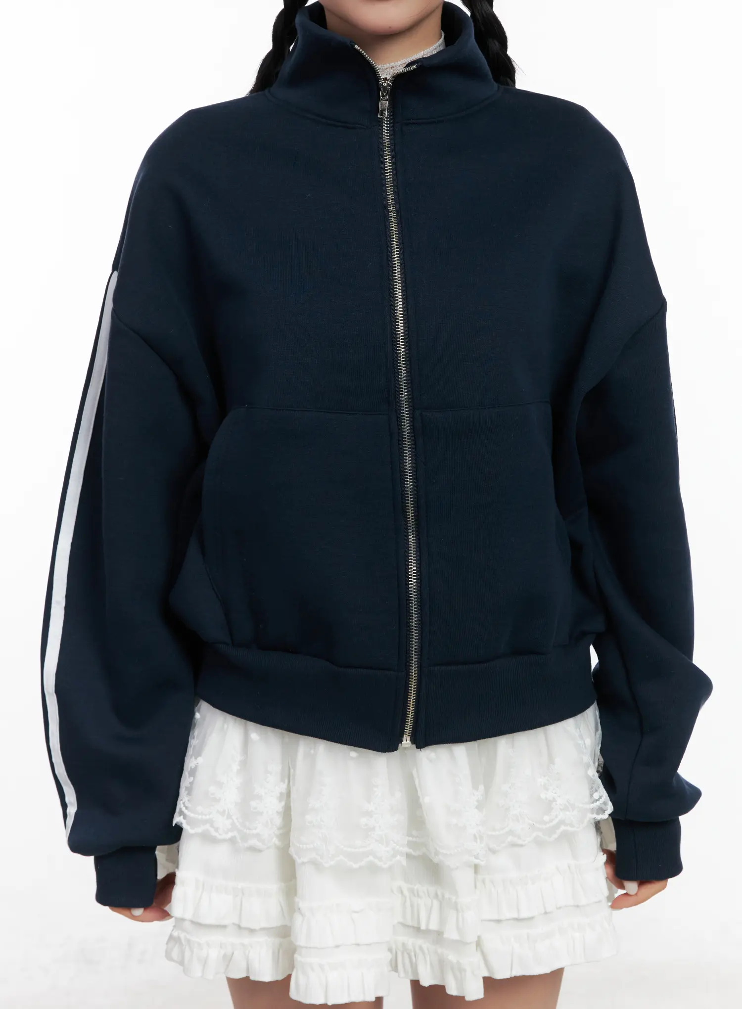 Track Style Fleece Jacket CN528 - Image 7