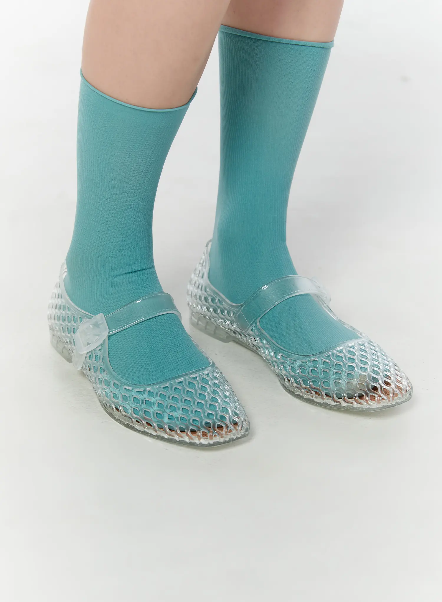 Transparent Mesh Ballet Flats CY514