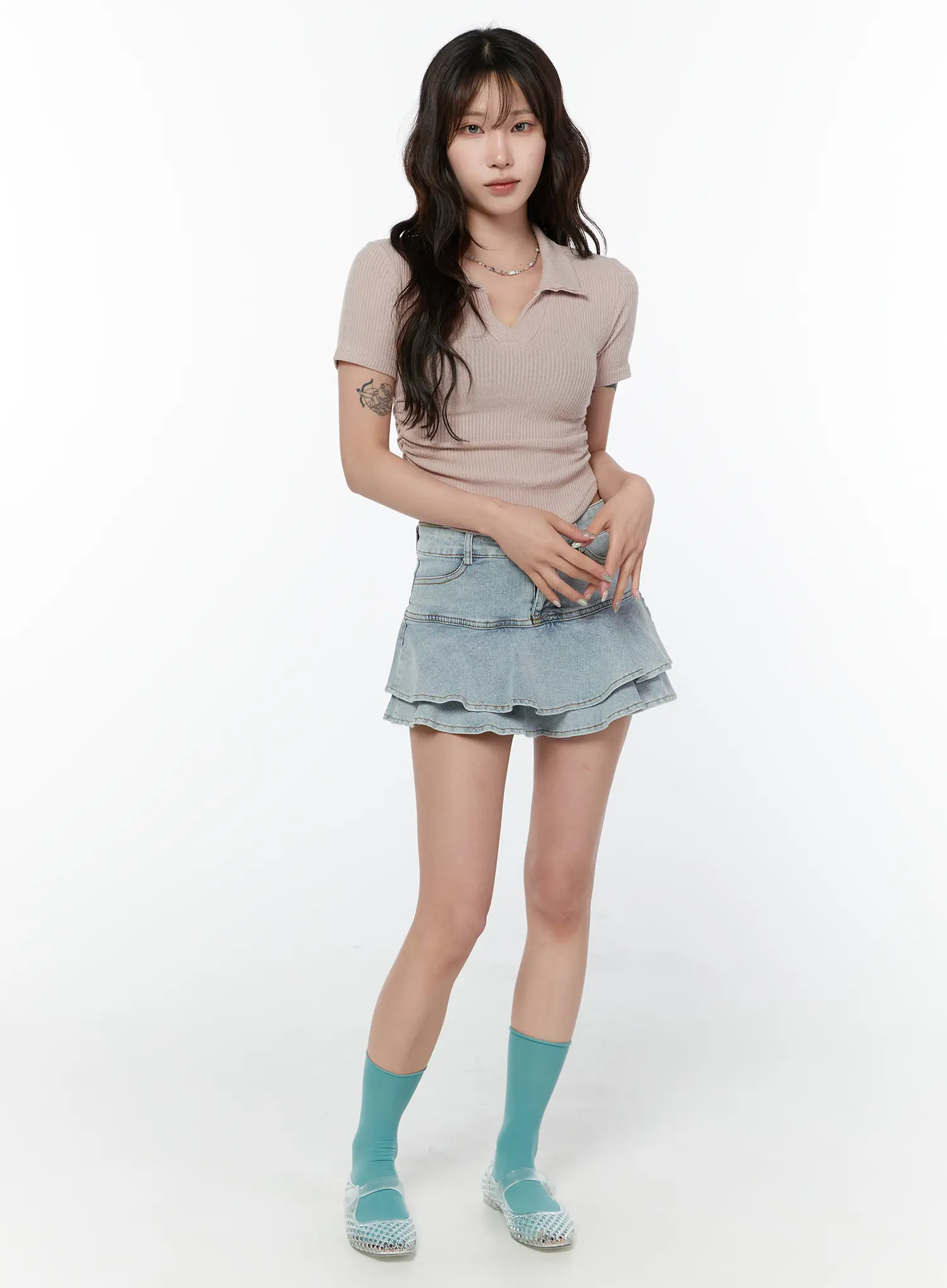 Transparent Mesh Ballet Flats CY514 - Image 5