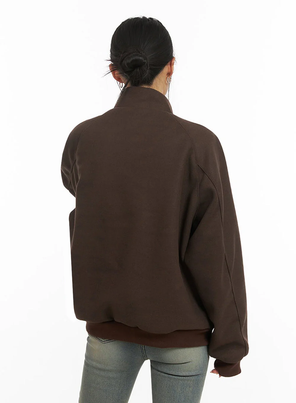 Trendy Oversized Zip-Up Jacket IJ503 - Image 5
