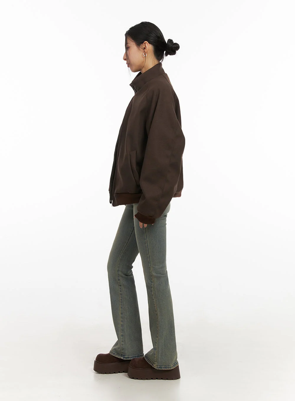 Trendy Oversized Zip-Up Jacket IJ503 - Image 7