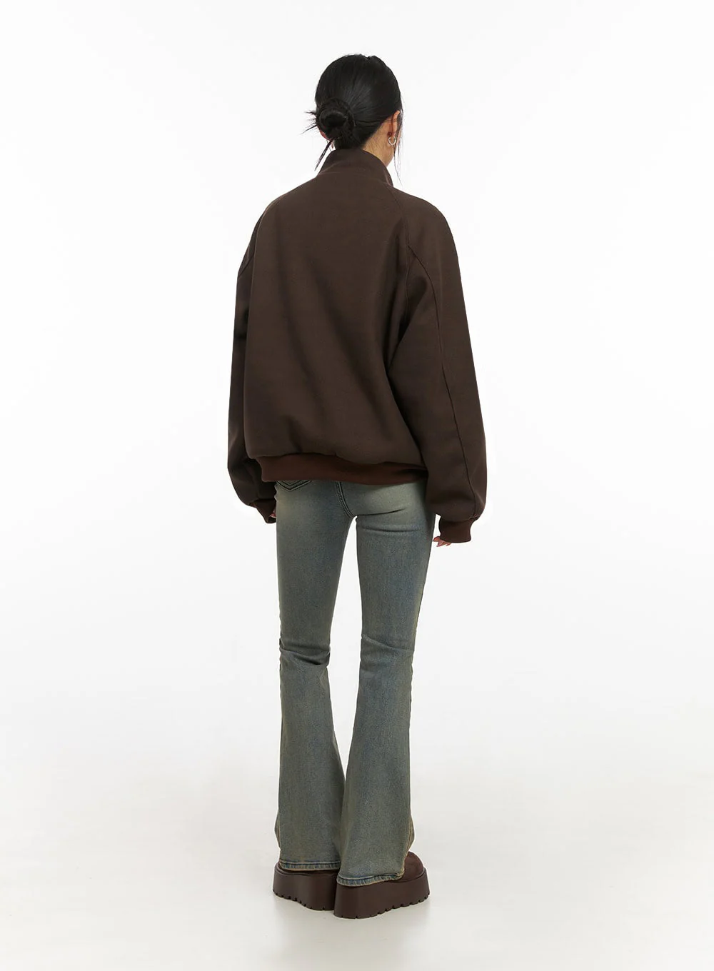 Trendy Oversized Zip-Up Jacket IJ503 - Image 8