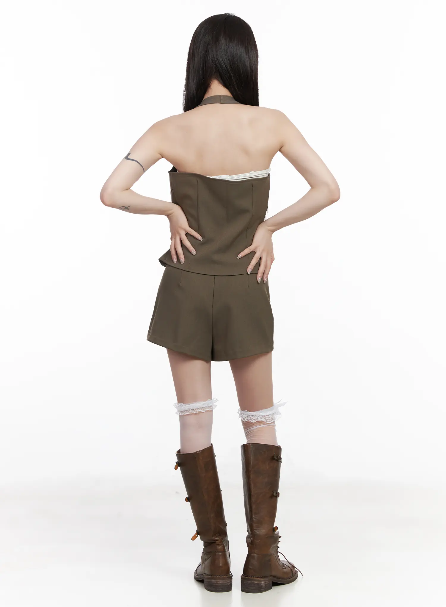 Trendy Tie-Front Corset Top CF519 - Image 5