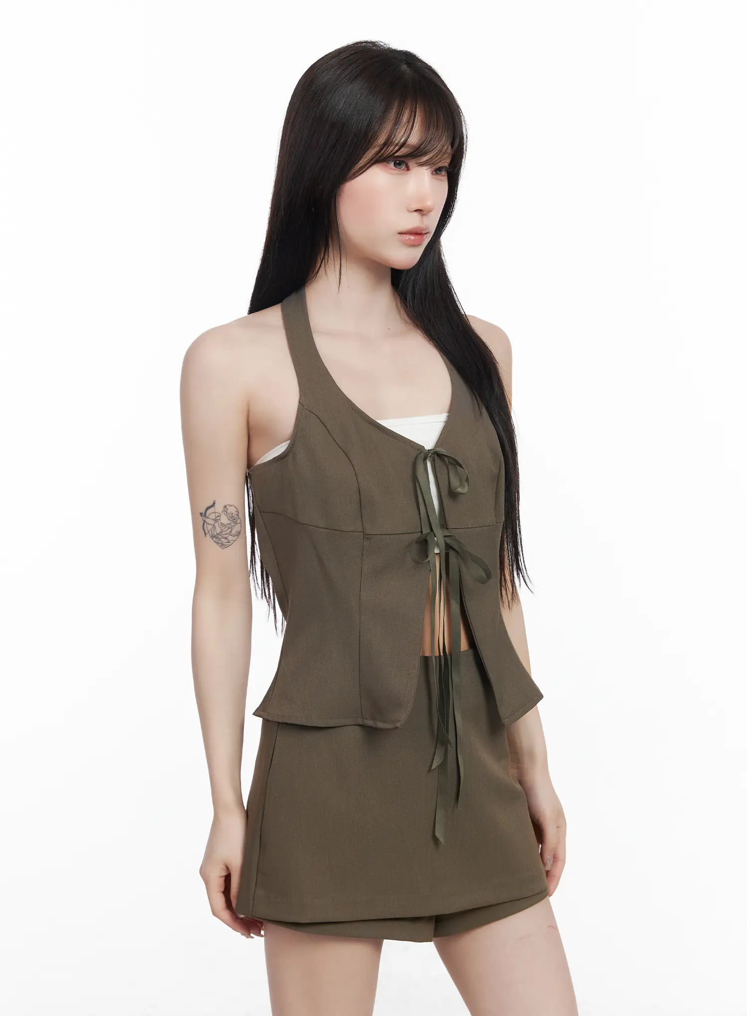 Trendy Tie-Front Corset Top CF519 - Image 6