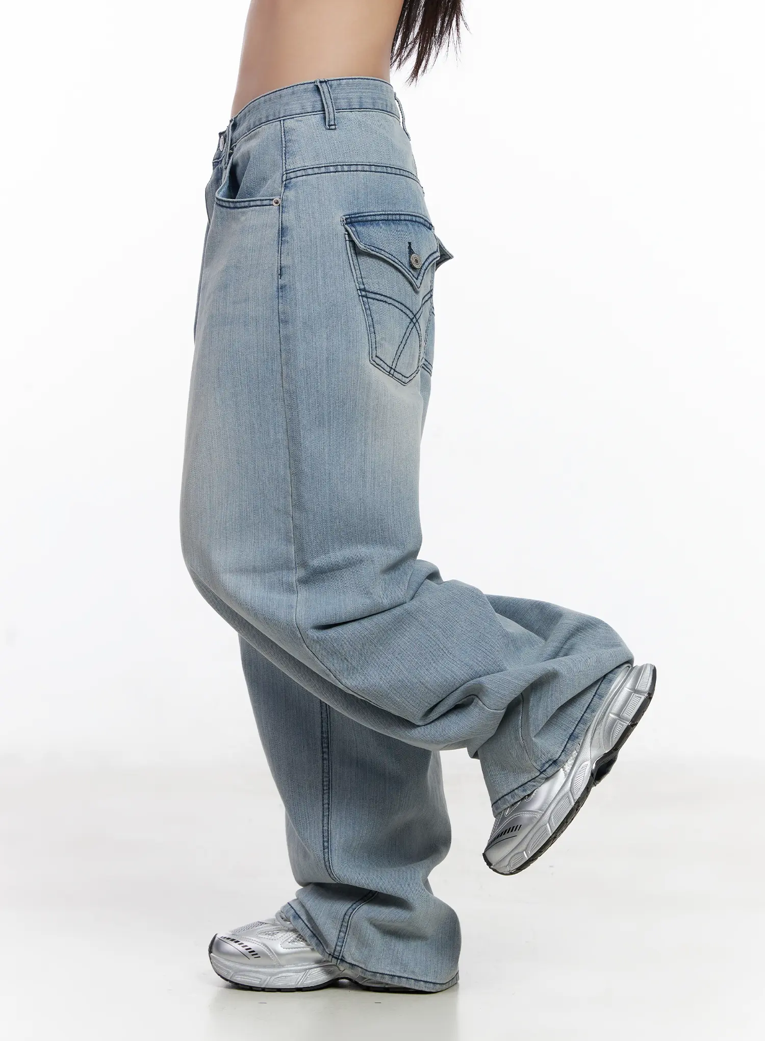 Tru Light Washed Vintage Wide Jeans CF503 - Image 5