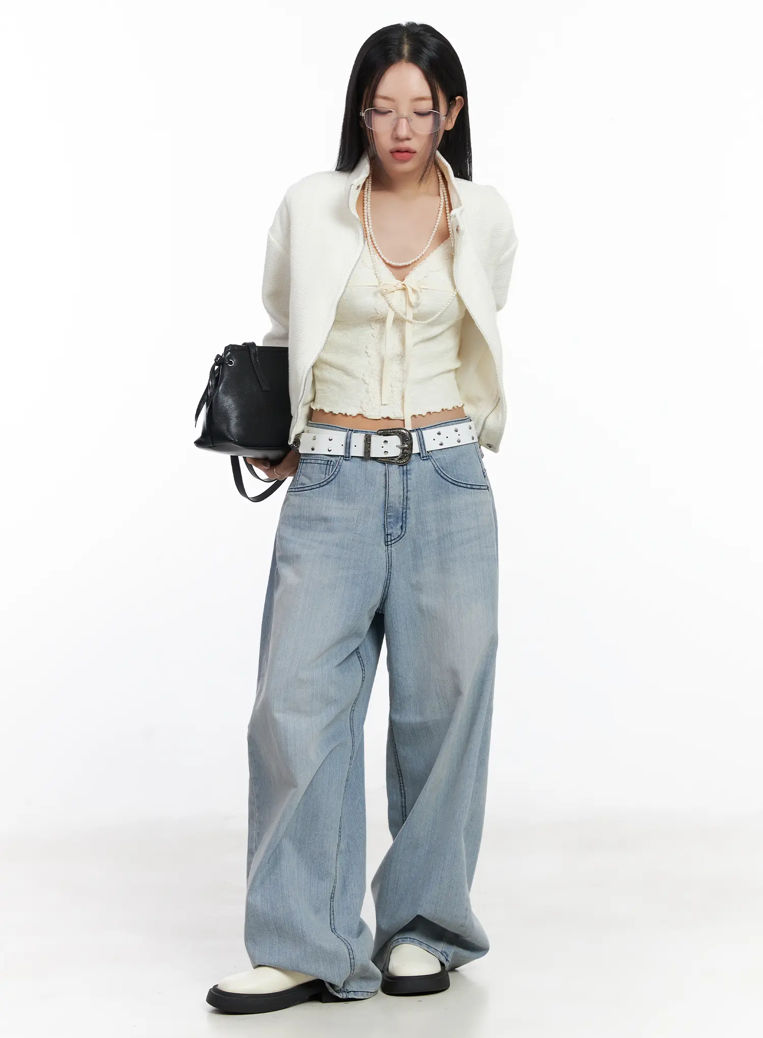 Tru Light Washed Vintage Wide Jeans CF503 - Image 8