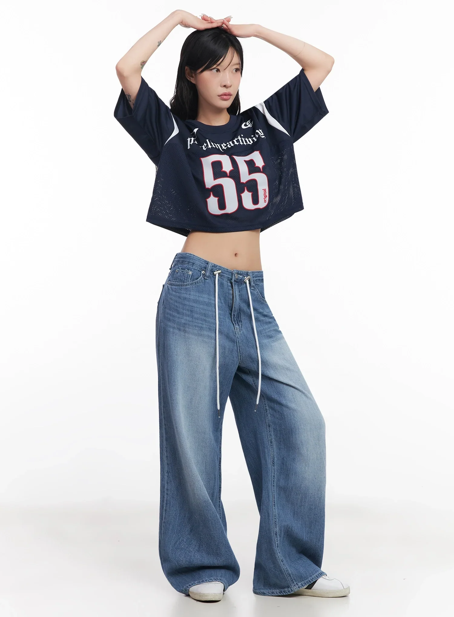 Tsuki Baggy Drawstring Denim Jeans IC503 - Image 11