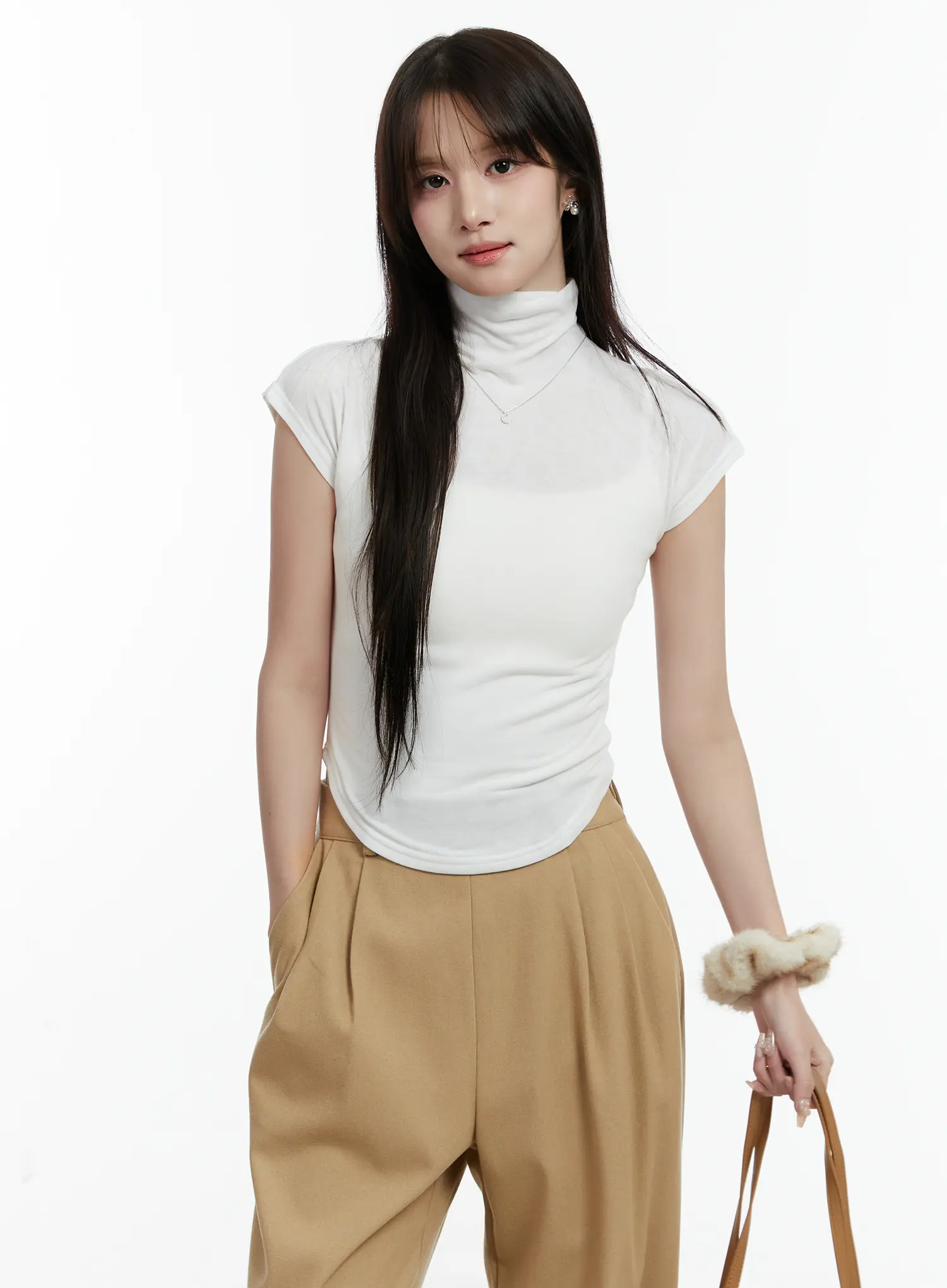 Turtleneck Cap Sleeve Top CD514 - Image 2