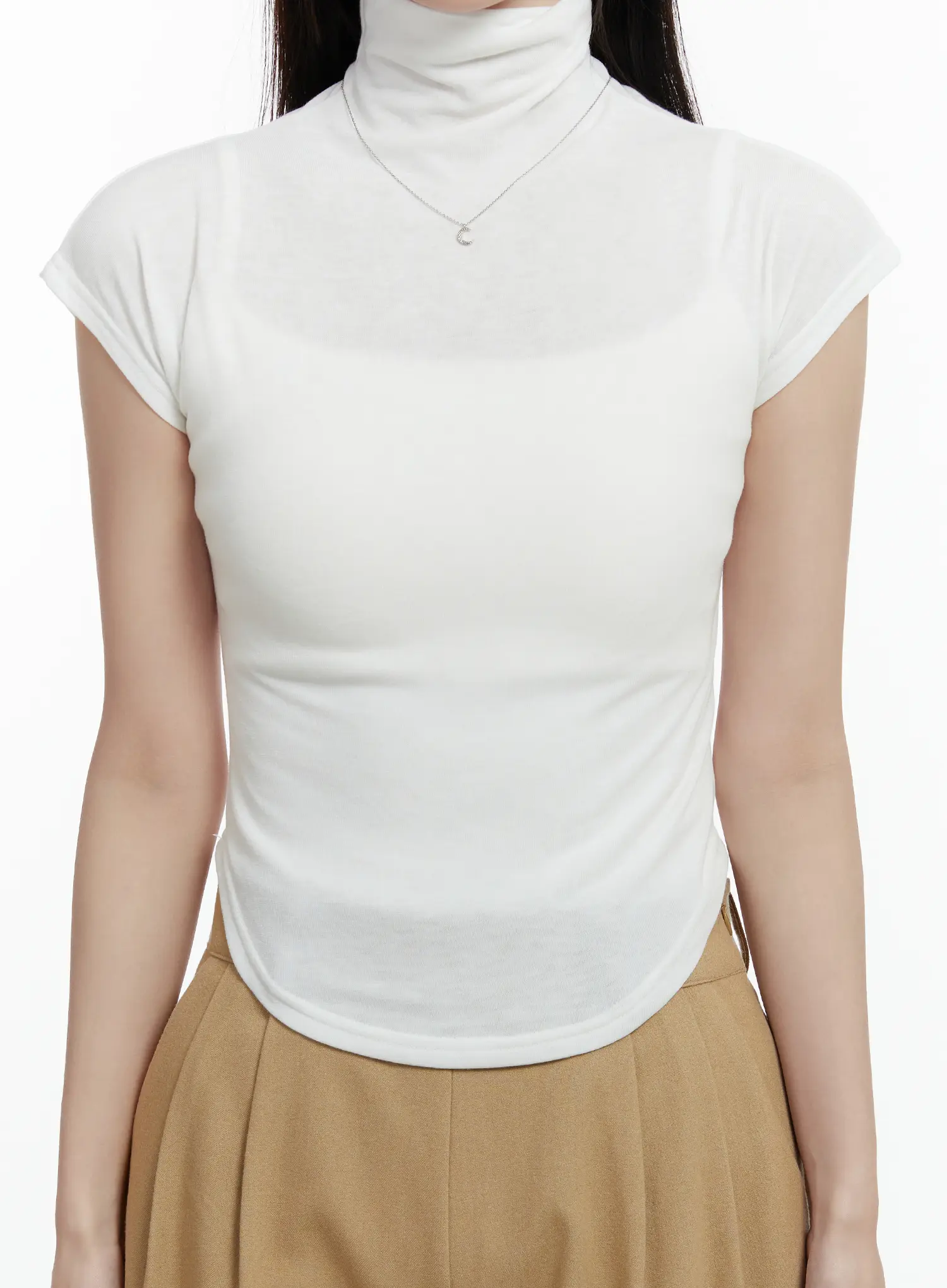 Turtleneck Cap Sleeve Top CD514 - Image 5